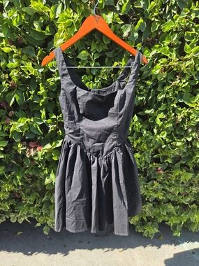 Princess Polly Martie Mini Dress Women's 2 Black Square Neck Pleated